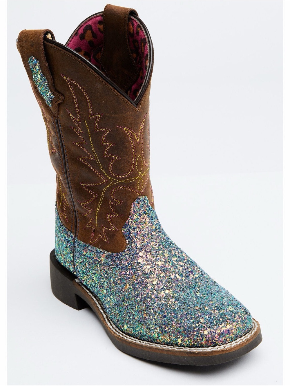 SHYANNE GIRLS' GLITTERAMA WESTERN BOOTS - BROAD SQUARE TOE